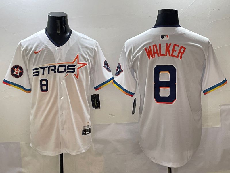 Men Houston Astros #8 Walker White Four generations Joint Name 2025 Nike MLB Jersey style 5->houston astros->MLB Jersey